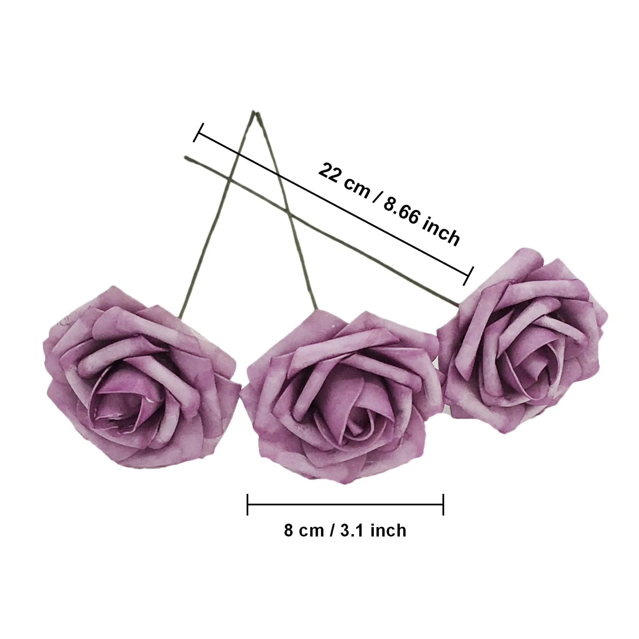 Dusty Purple Foam Roses Artificial Wedding Flowers