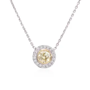 Fancy yellow diamond pendant necklace (SKU N014)