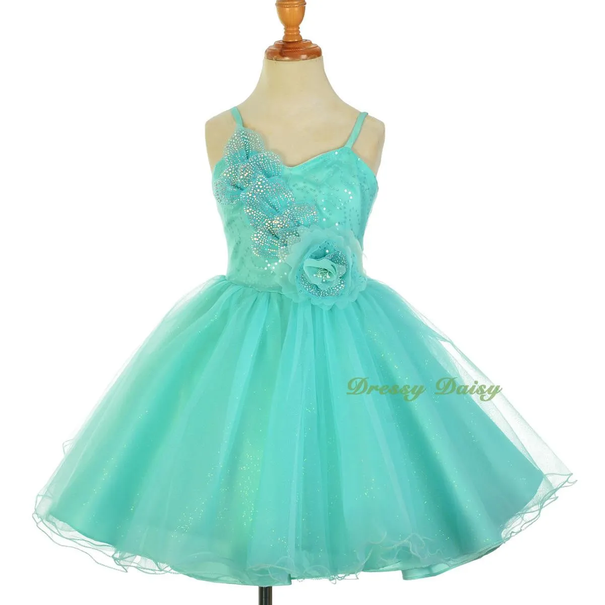 FG302 Girls Diamante Sequin Tulle Flower Girl Dresses Party Pageant Dress Size 2-8