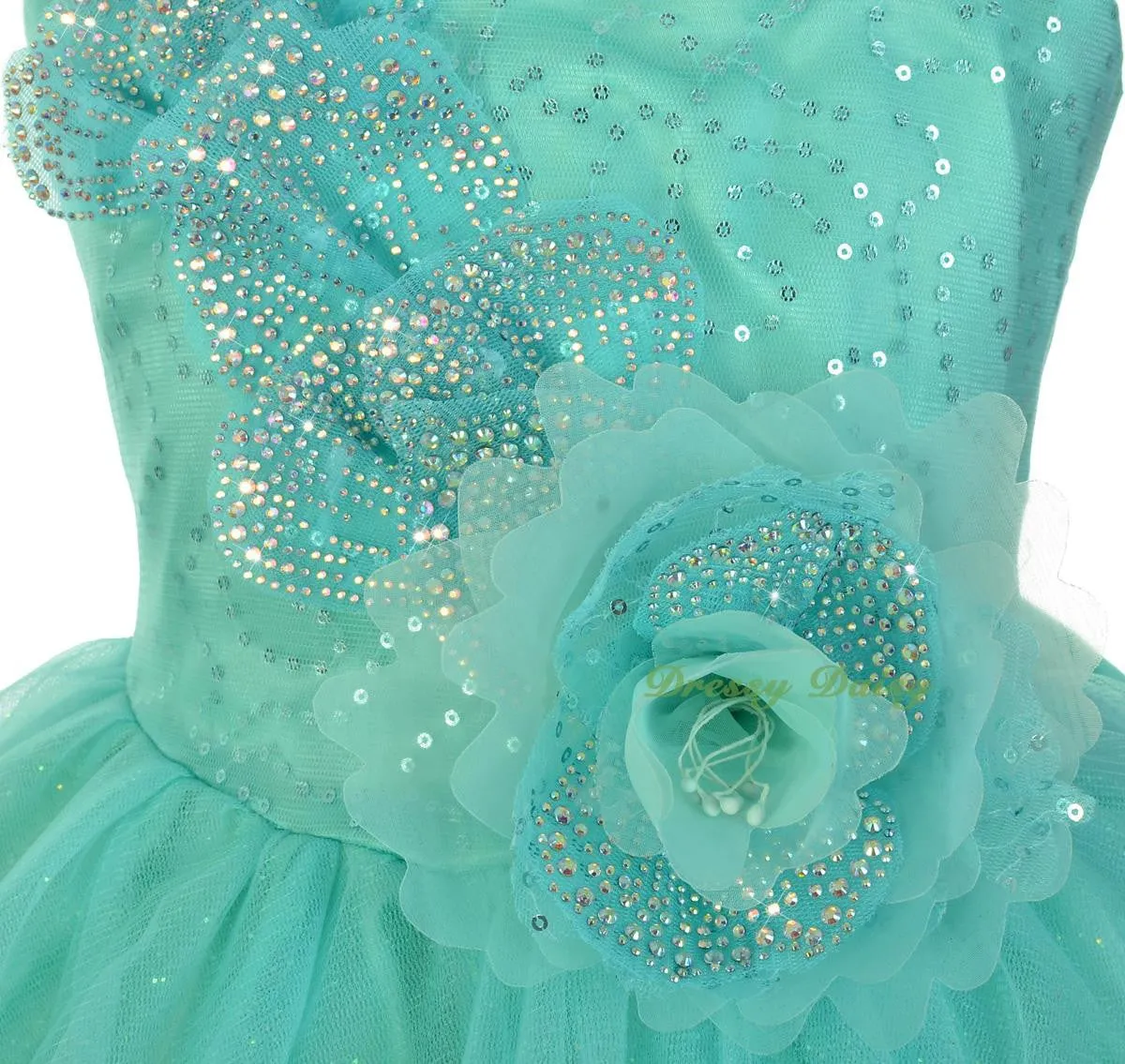 FG302 Girls Diamante Sequin Tulle Flower Girl Dresses Party Pageant Dress Size 2-8