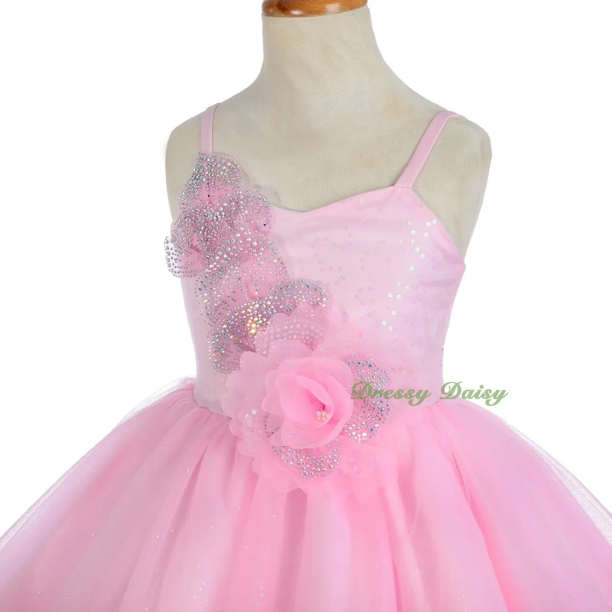 FG302 Girls Diamante Sequin Tulle Flower Girl Dresses Party Pageant Dress Size 2-8