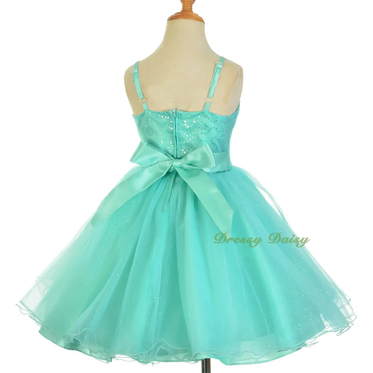 FG302 Girls Diamante Sequin Tulle Flower Girl Dresses Party Pageant Dress Size 2-8