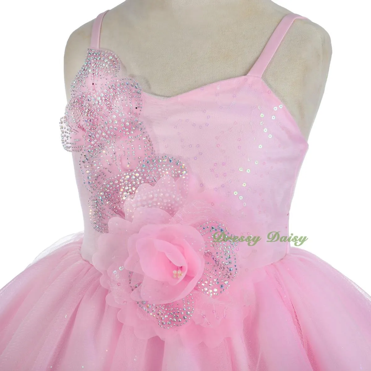 FG302 Girls Diamante Sequin Tulle Flower Girl Dresses Party Pageant Dress Size 2-8