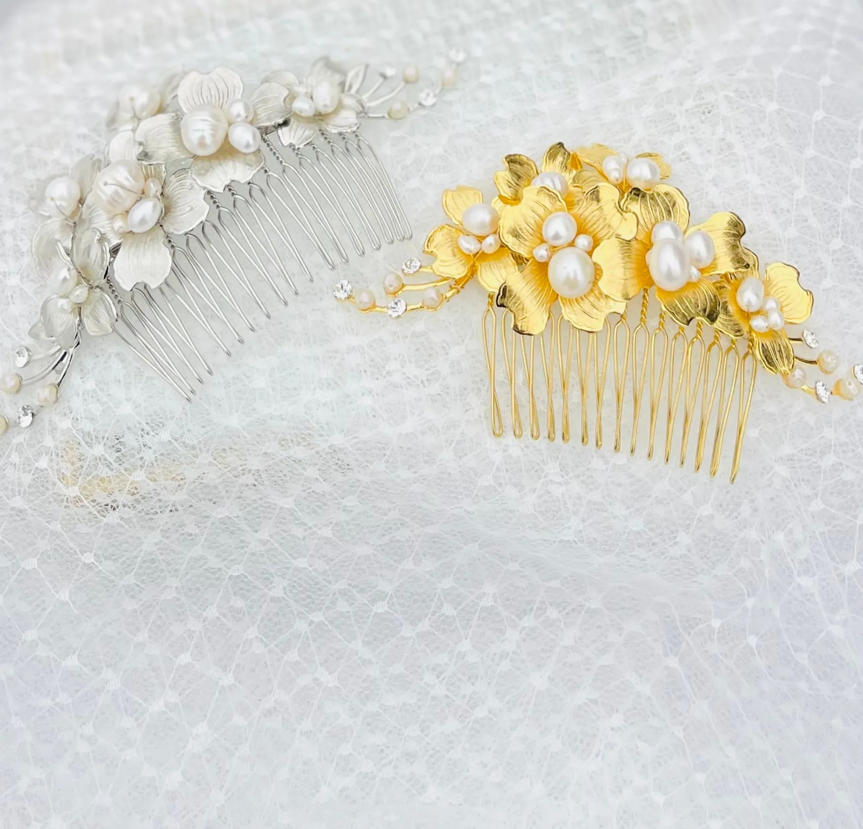 floral headpiece , hair comb  BEATRIX- 24002