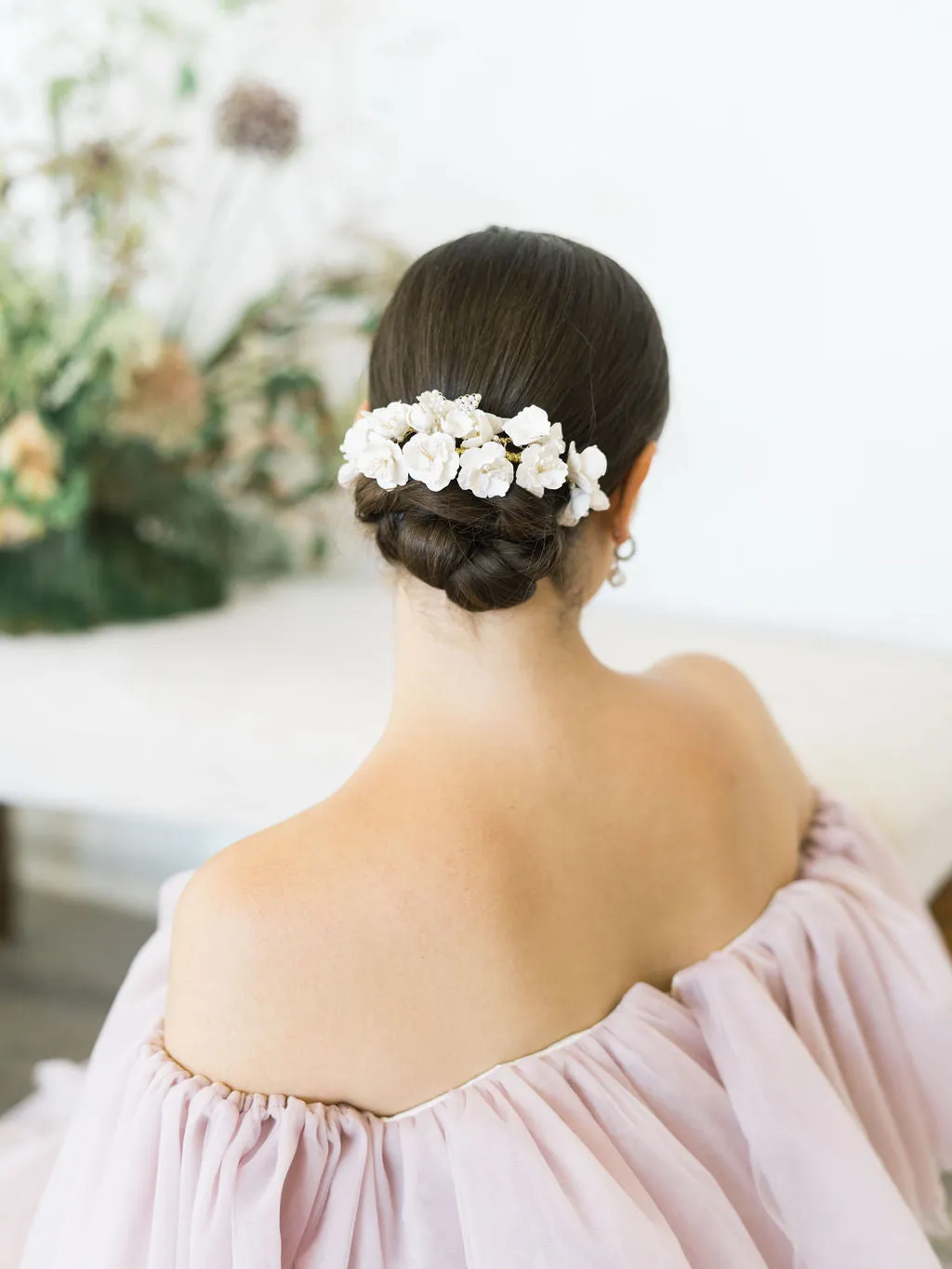 gardenia floral half band - BELLE- 24009