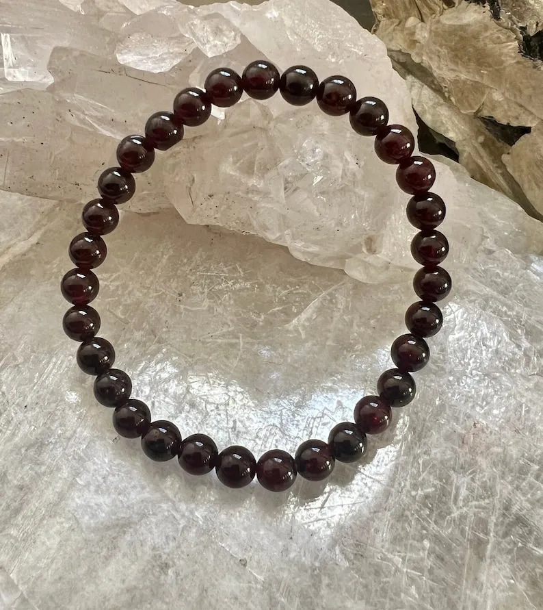 Garnet - Bead Bracelet 6mm