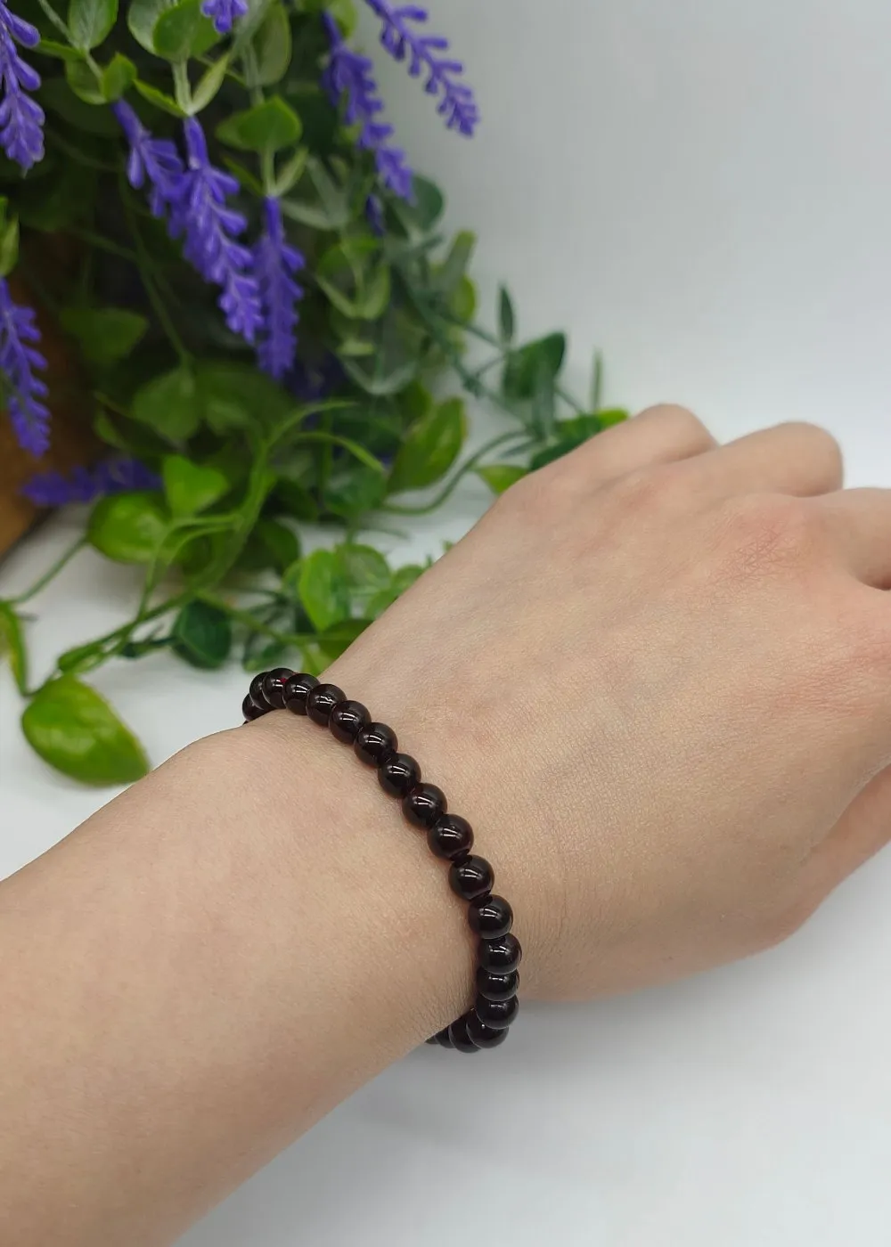 Garnet Bead Bracelet