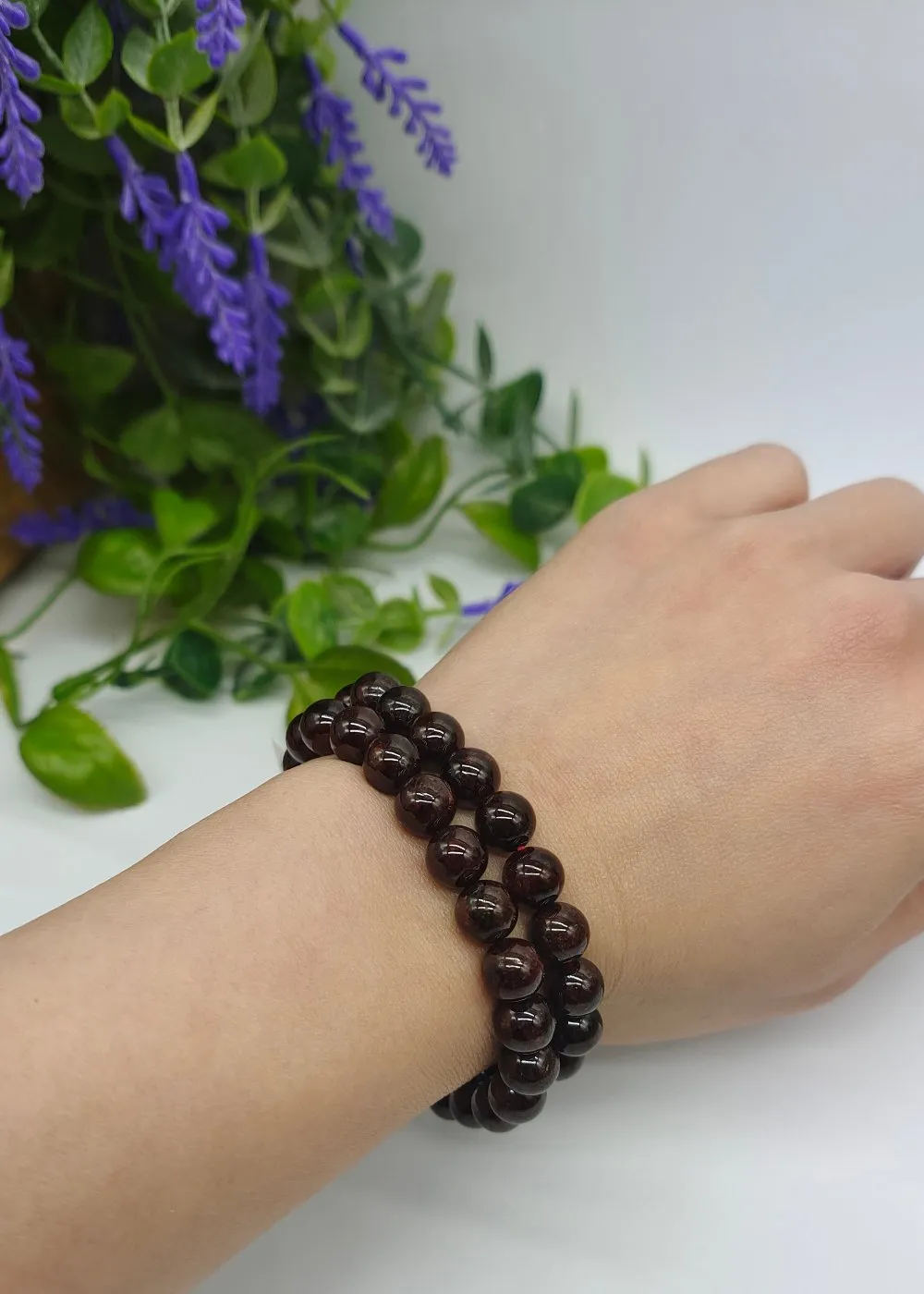 Garnet Bead Bracelet