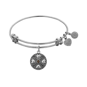 Garnet Birthstone Angelica Charm Bangle
