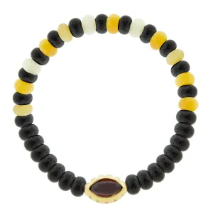 Garnet Eye of the Idol Aventurine/Onyx Bead Bracelet