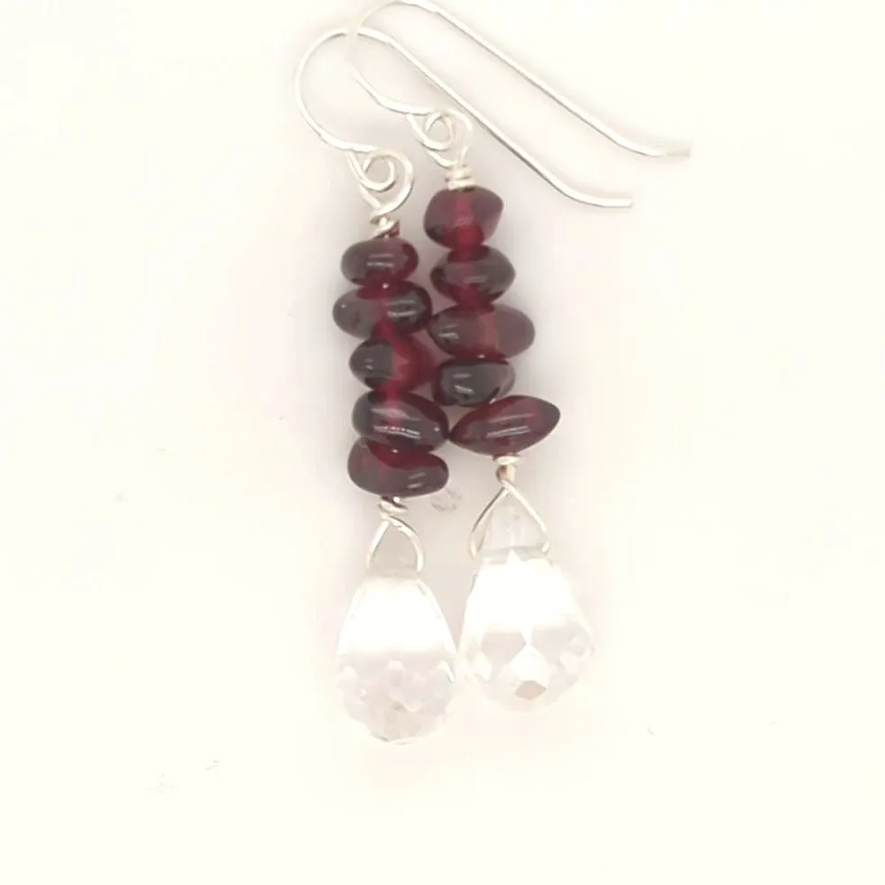Garnet Quartz Drop Earrings