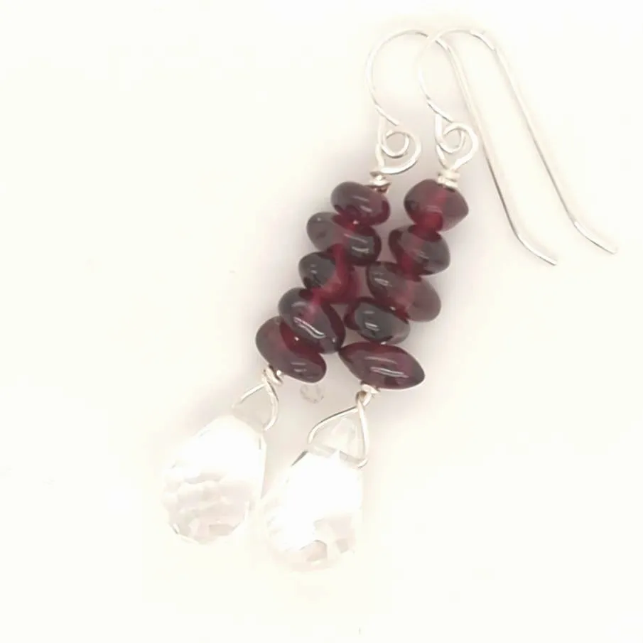 Garnet Quartz Drop Earrings