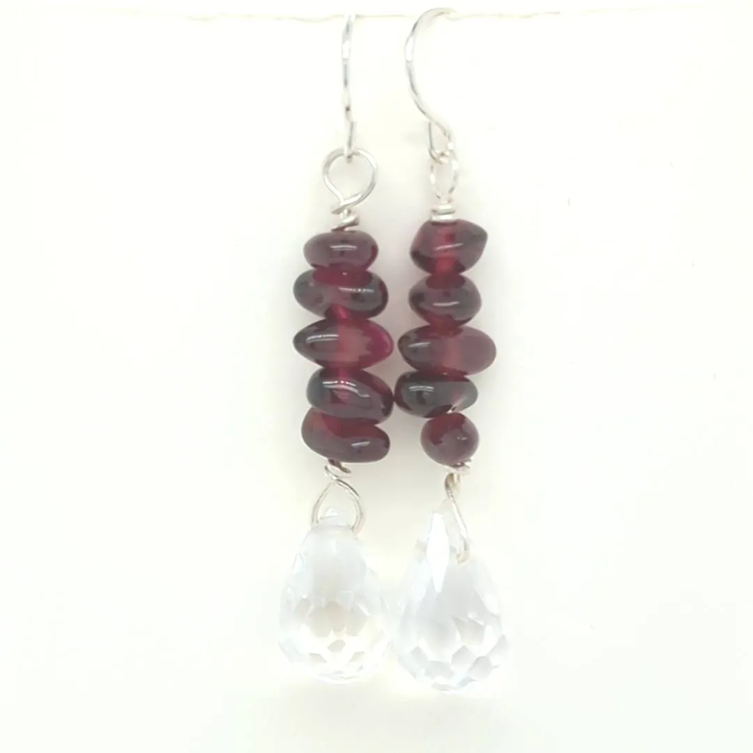 Garnet Quartz Drop Earrings