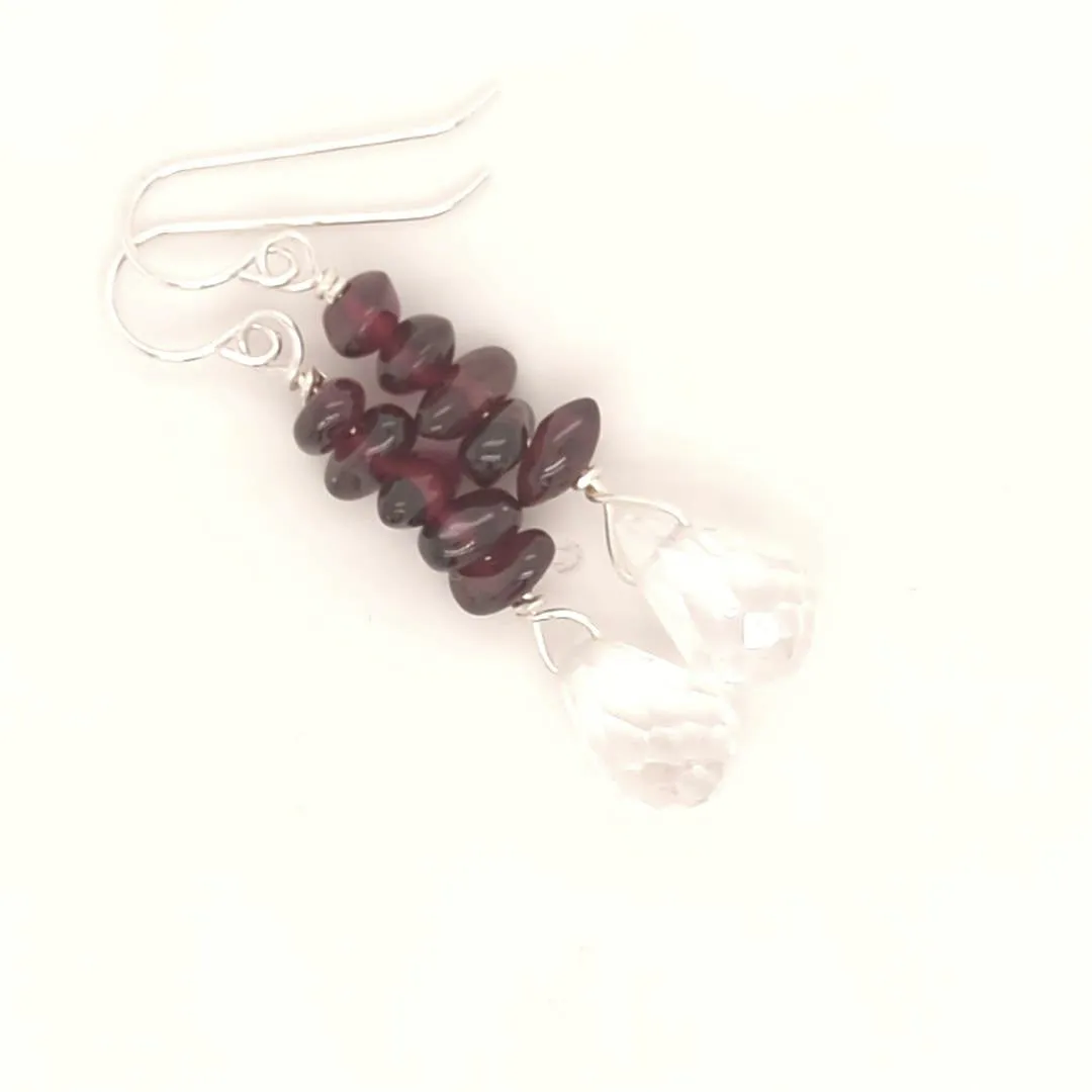 Garnet Quartz Drop Earrings