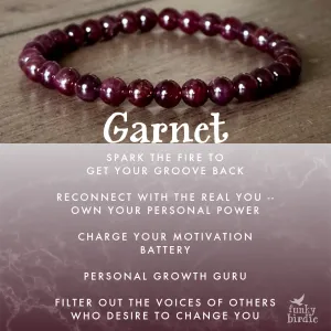 Garnet Single Stone Stretchy Stacker