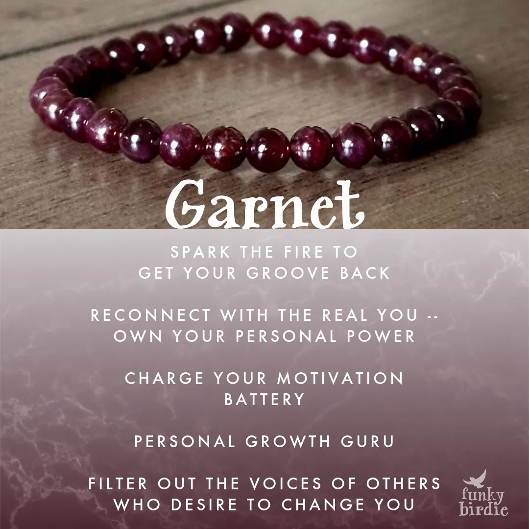 Garnet Single Stone Stretchy Stacker