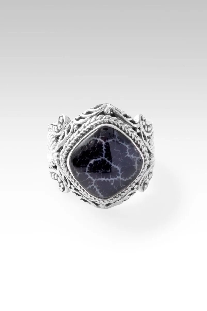 Gentle and Humble in Heart Ring™ in Black Indonesian Coral