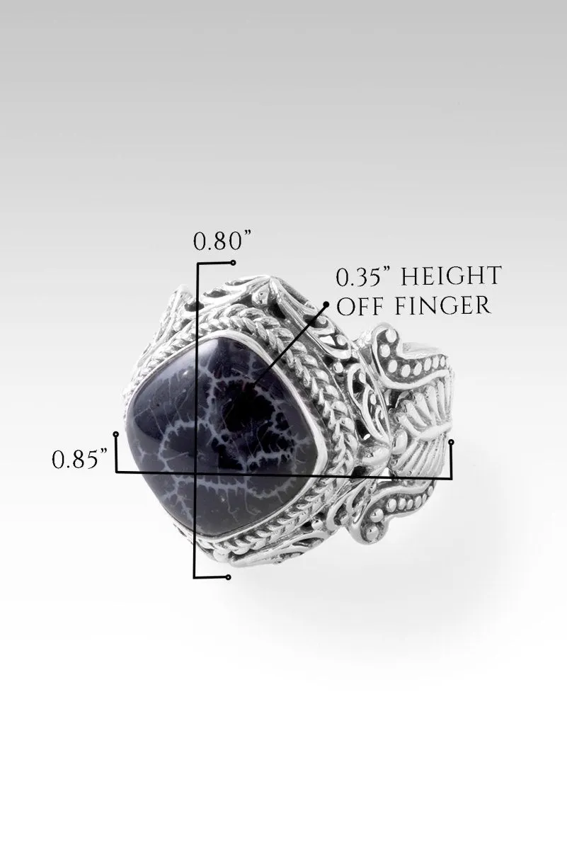 Gentle and Humble in Heart Ring™ in Black Indonesian Coral