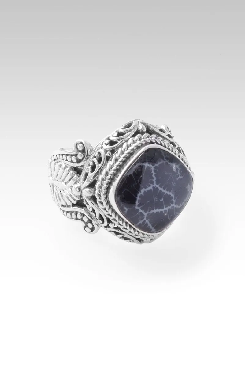 Gentle and Humble in Heart Ring™ in Black Indonesian Coral