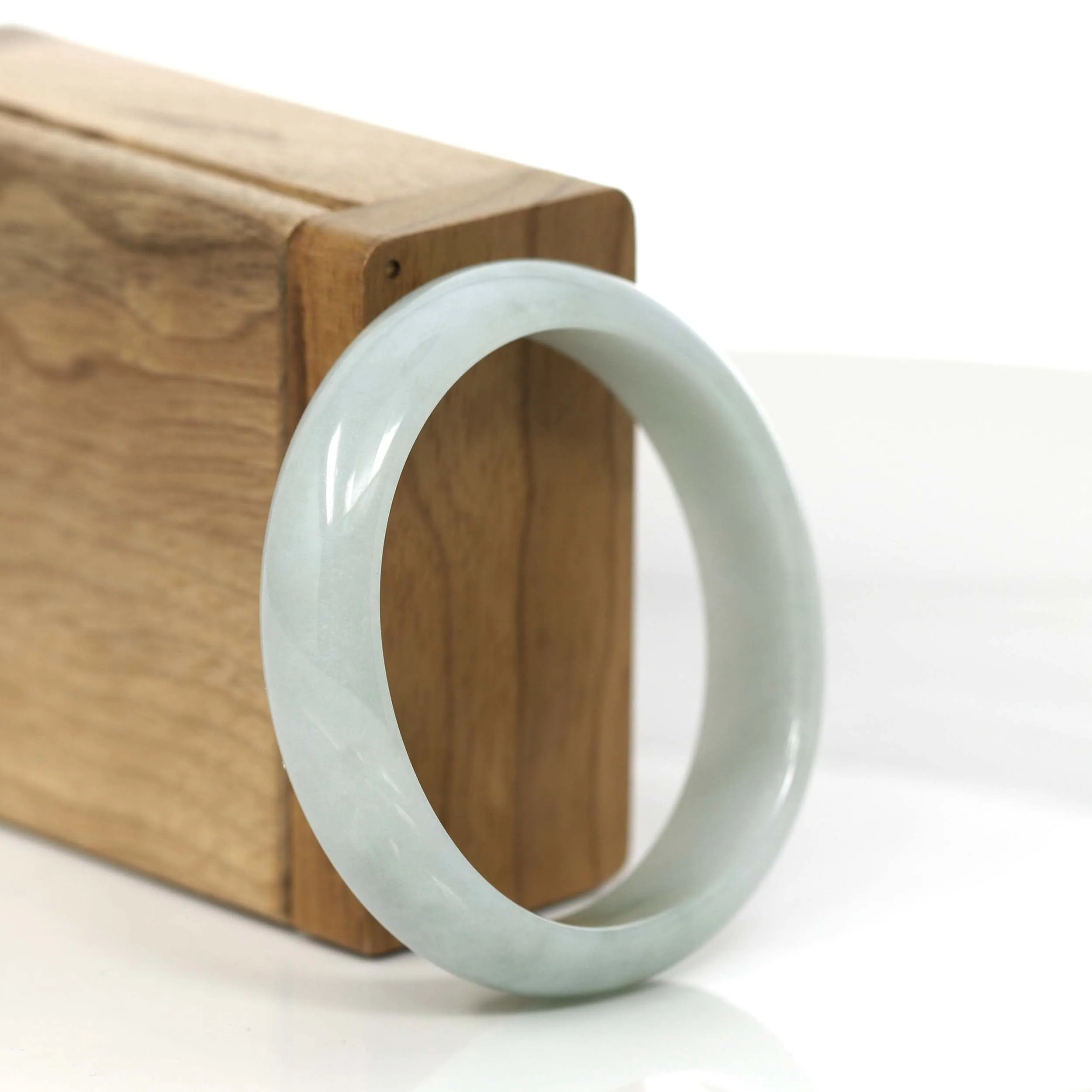 Genuine Blue Genuine Burmese Oval Jadeite Jade Bangle (52.84 mm) #886