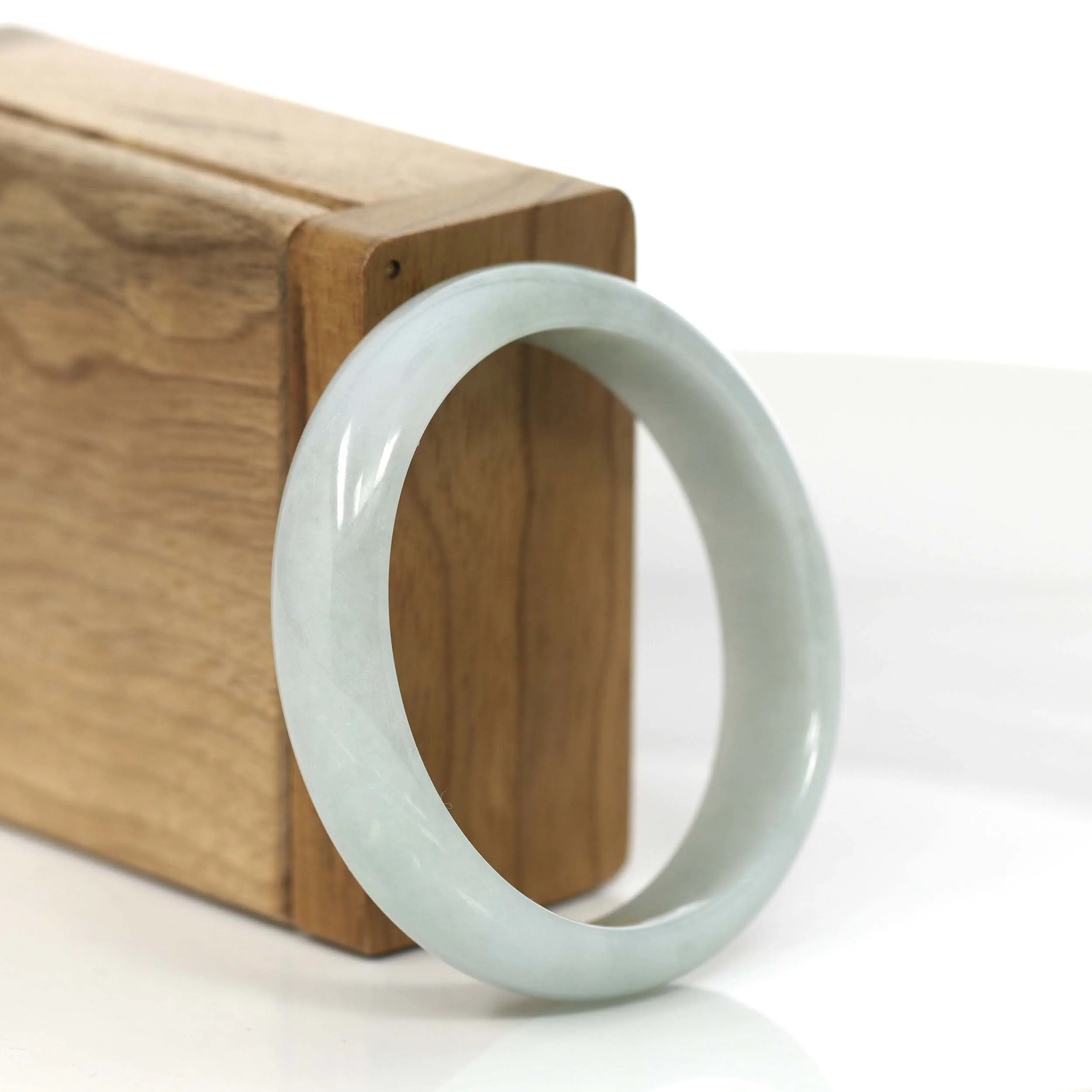 Genuine Blue Genuine Burmese Oval Jadeite Jade Bangle (52.84 mm) #886