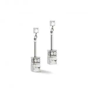 GeoCUBE® Iconic Nature White Chain Earrings 3035/21-1400