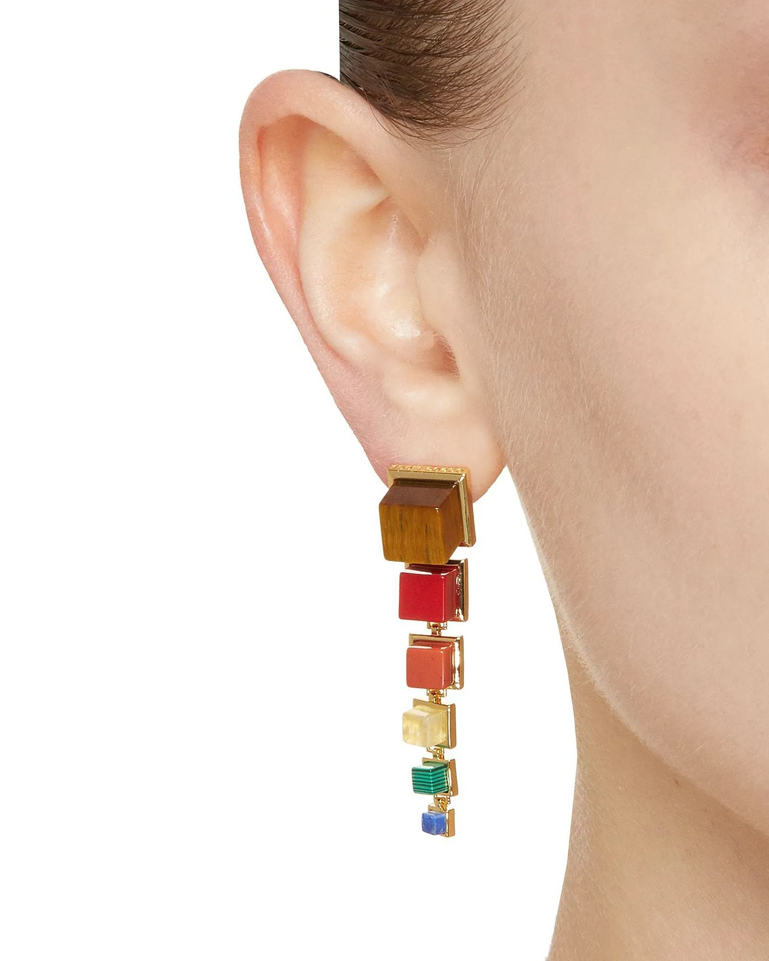 GRADUATED CUBE EARRINGS - PRISM