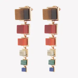 GRADUATED CUBE EARRINGS - PRISM