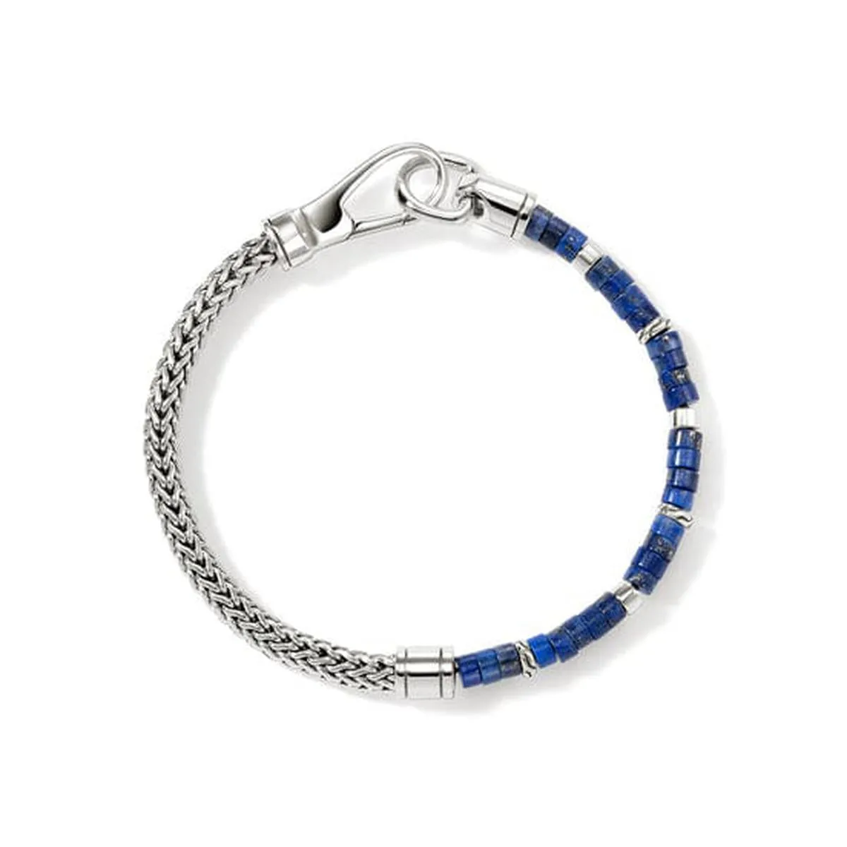Heishi Lapis Lazuli Chain Bracelet, Silver - BUS9012521LPZ