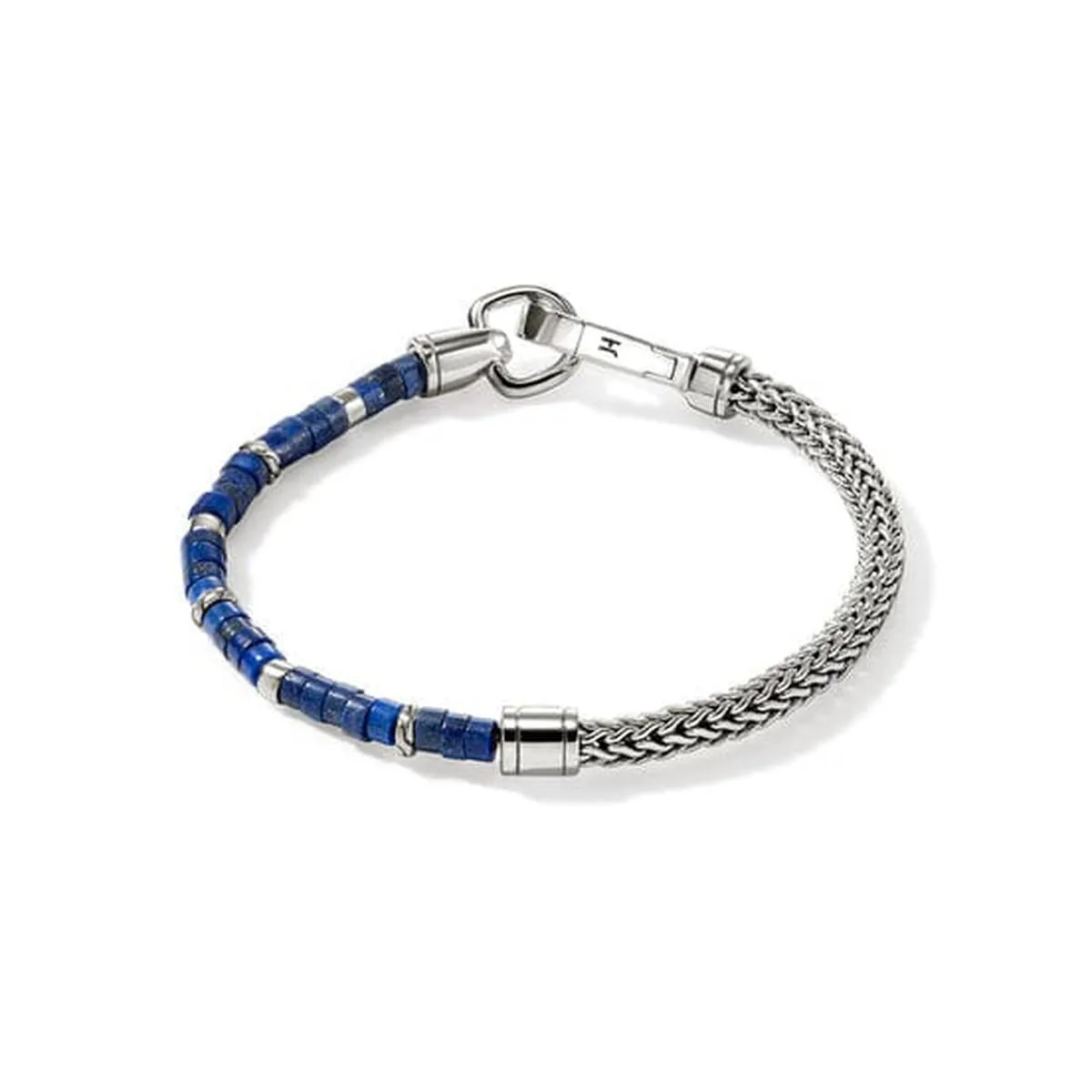 Heishi Lapis Lazuli Chain Bracelet, Silver - BUS9012521LPZ