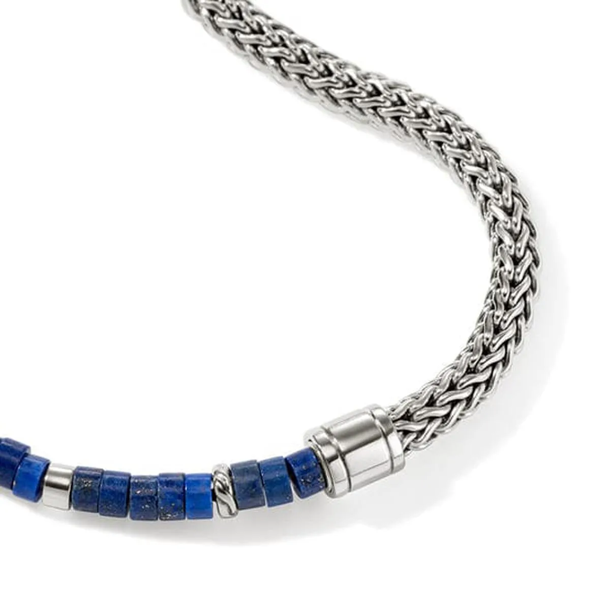 Heishi Lapis Lazuli Chain Bracelet, Silver - BUS9012521LPZ