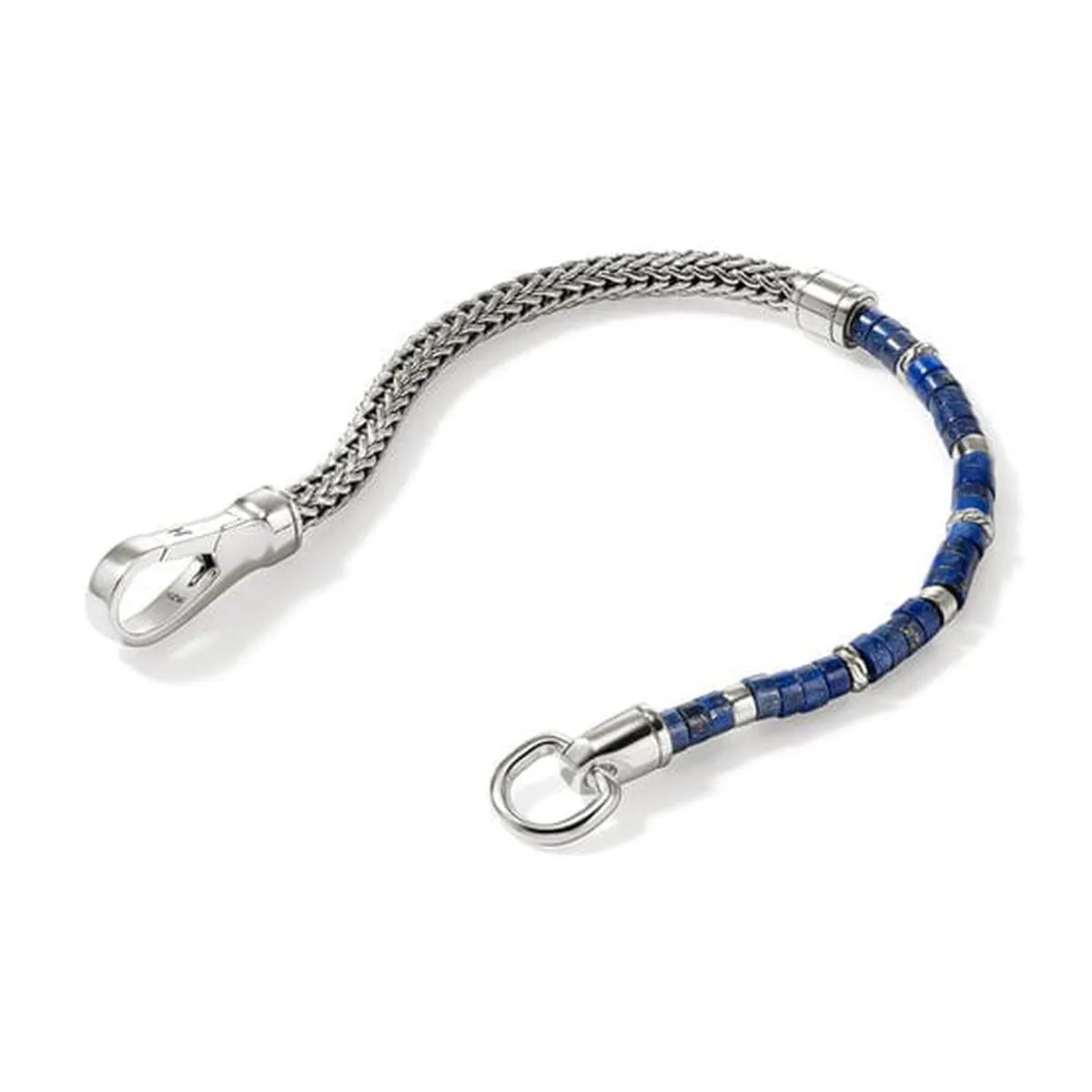 Heishi Lapis Lazuli Chain Bracelet, Silver - BUS9012521LPZ