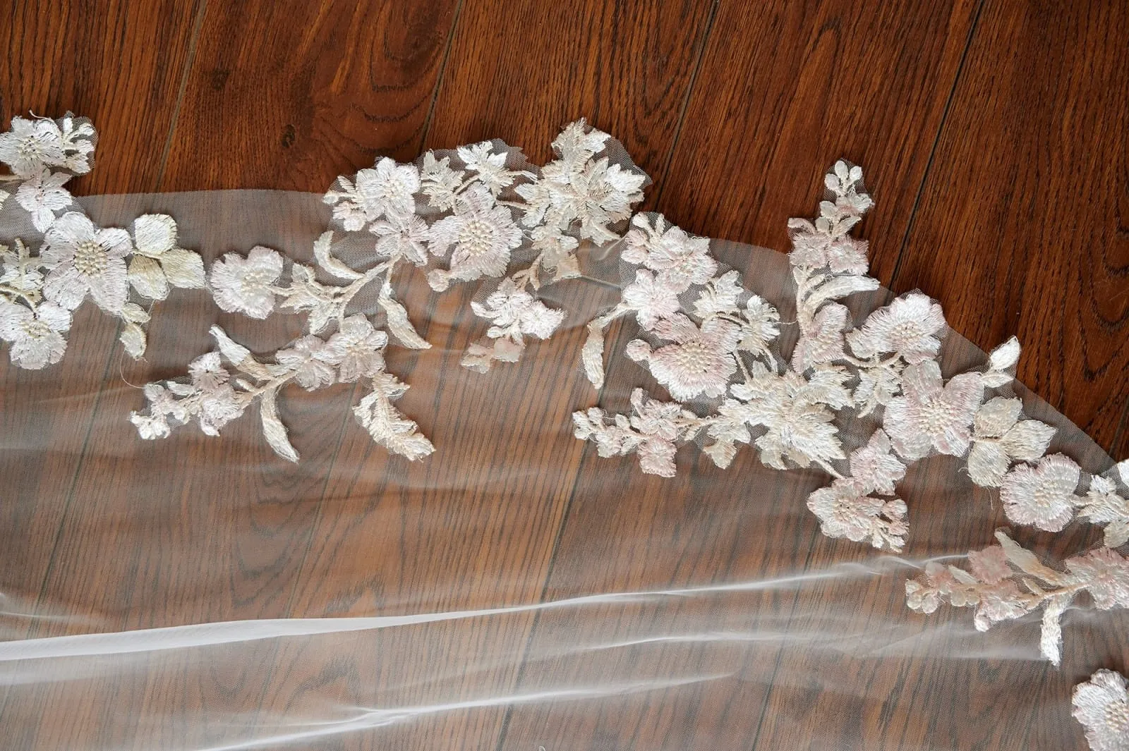 Ivory Tulle Champagne Lace Long Cathedral Wedding Bridal Veil
