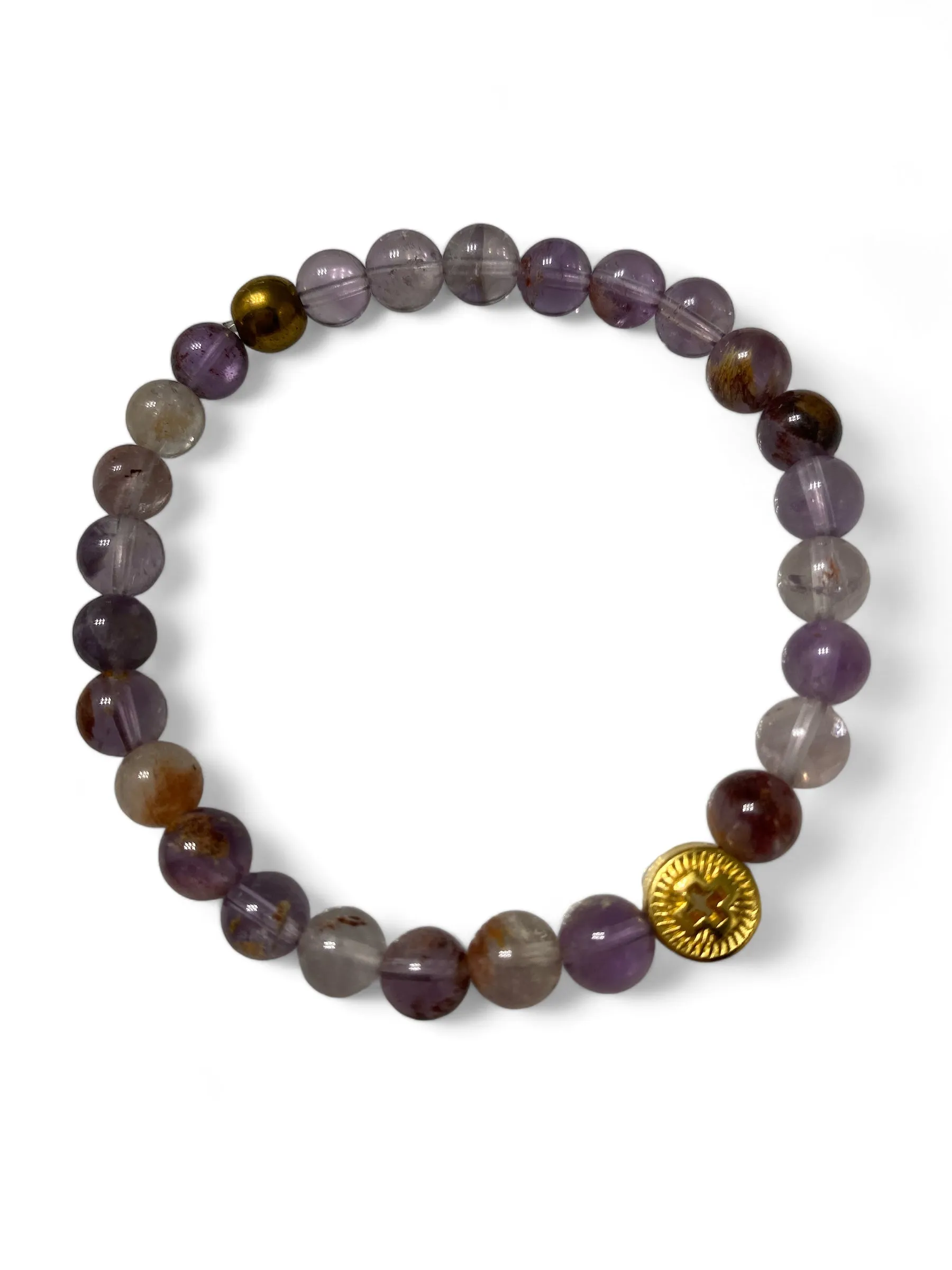 Kros, Gold Cross & Stone Bracelet
