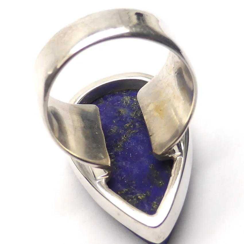 Lapis Lazuli Druse Teardrop Ring, 925 Silver g3