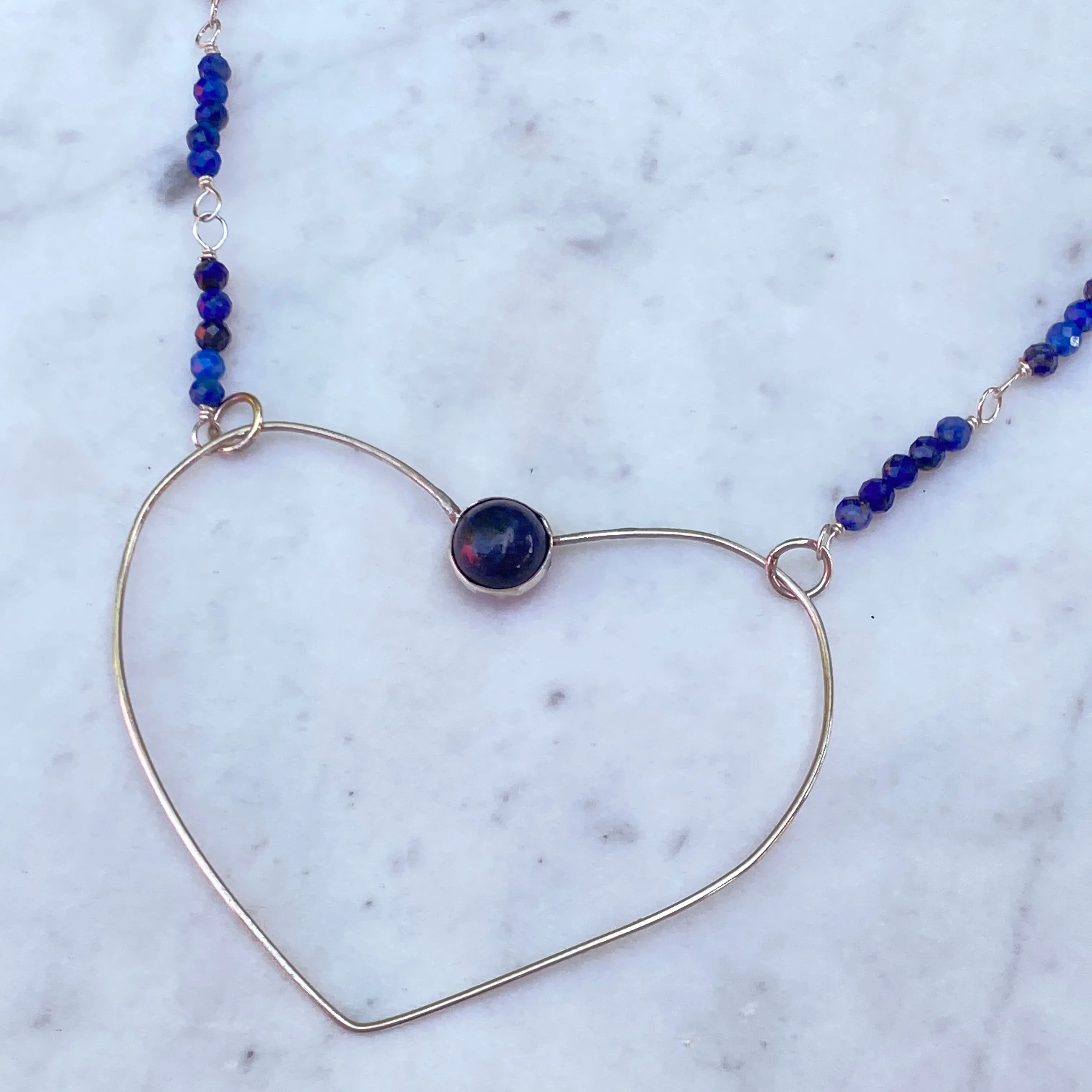 Lapis Lazuli Heart Pendant Necklace