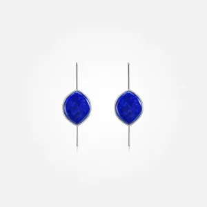 Lapis Lazuli Stone Earrings (Curved)