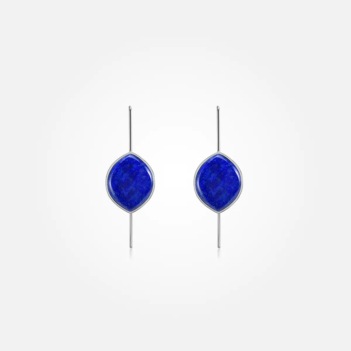 Lapis Lazuli Stone Earrings (Curved)