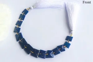 Lapis Lazuli Uneven Shape Faceted Double Drill Bead | 9x10mm to 12x13mm | 14 Pieces | 6 Inch | Natural Gemstone Beads | Beadsforyourjewelry