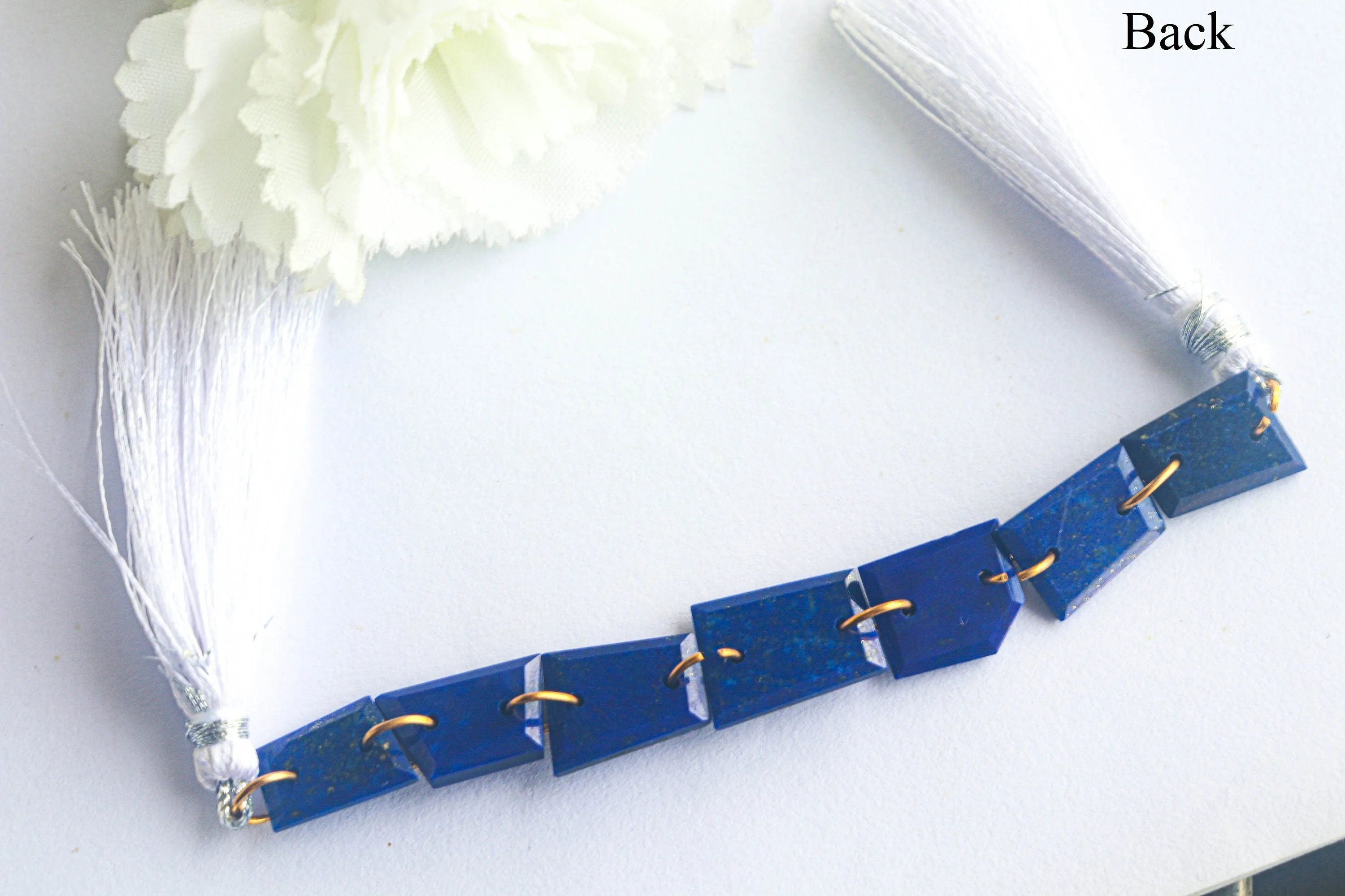 Lapis Lazuli Uneven Shape Faceted Double Drill Bead | 9x12mm to 12x15mm | 7 Pieces | 4 Inch | Natural Gemstone Beads | Beadsforyourjewelry
