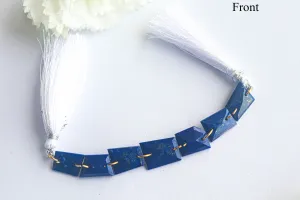 Lapis Lazuli Uneven Shape Faceted Double Drill Bead | 9x12mm to 12x15mm | 7 Pieces | 4 Inch | Natural Gemstone Beads | Beadsforyourjewelry