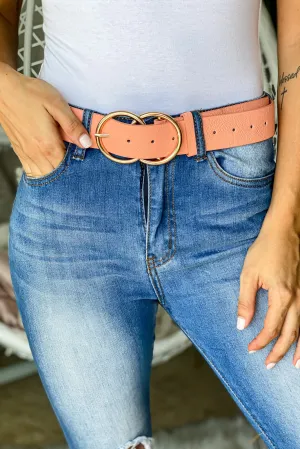 Light Coral Belt with Gold Buckle