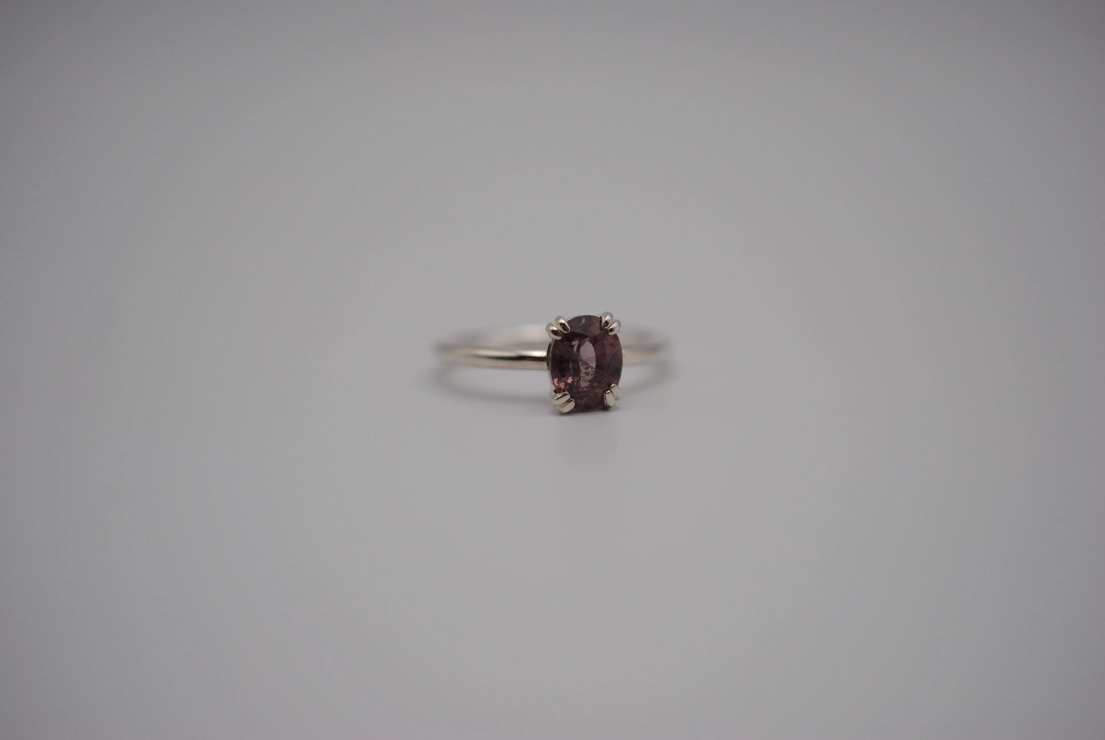 Malaia Garnet Ring: Oval, Silver, High Polished