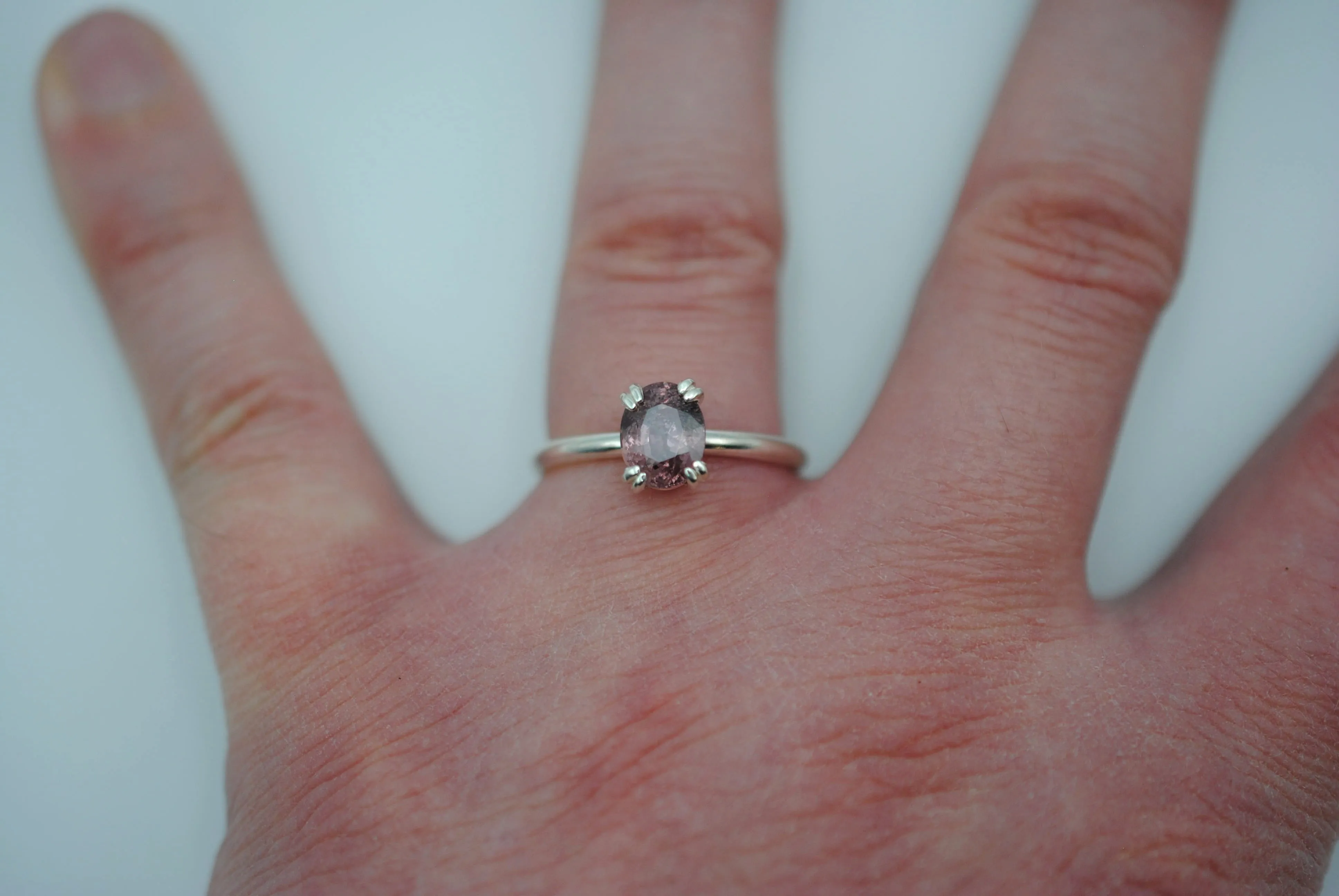 Malaia Garnet Ring: Oval, Silver, High Polished