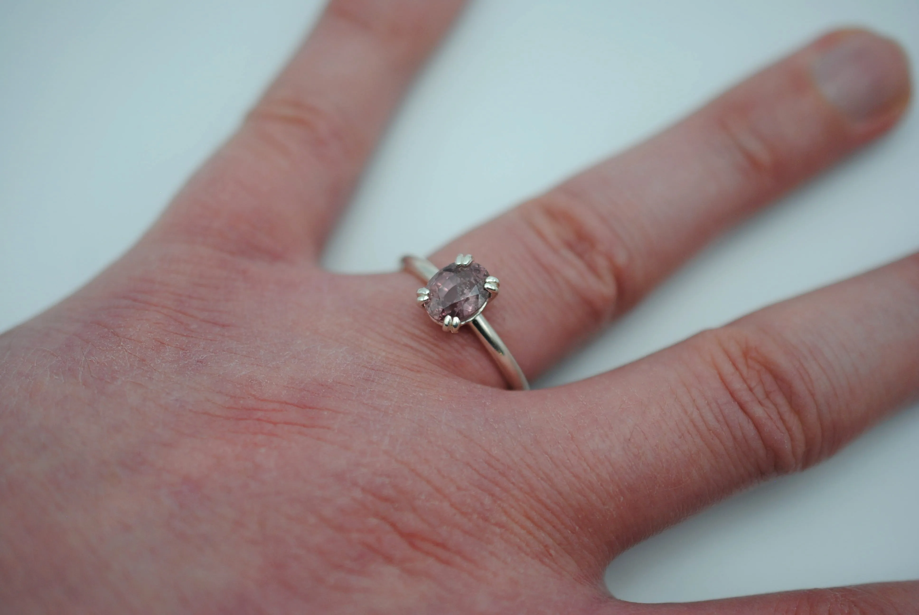 Malaia Garnet Ring: Oval, Silver, High Polished