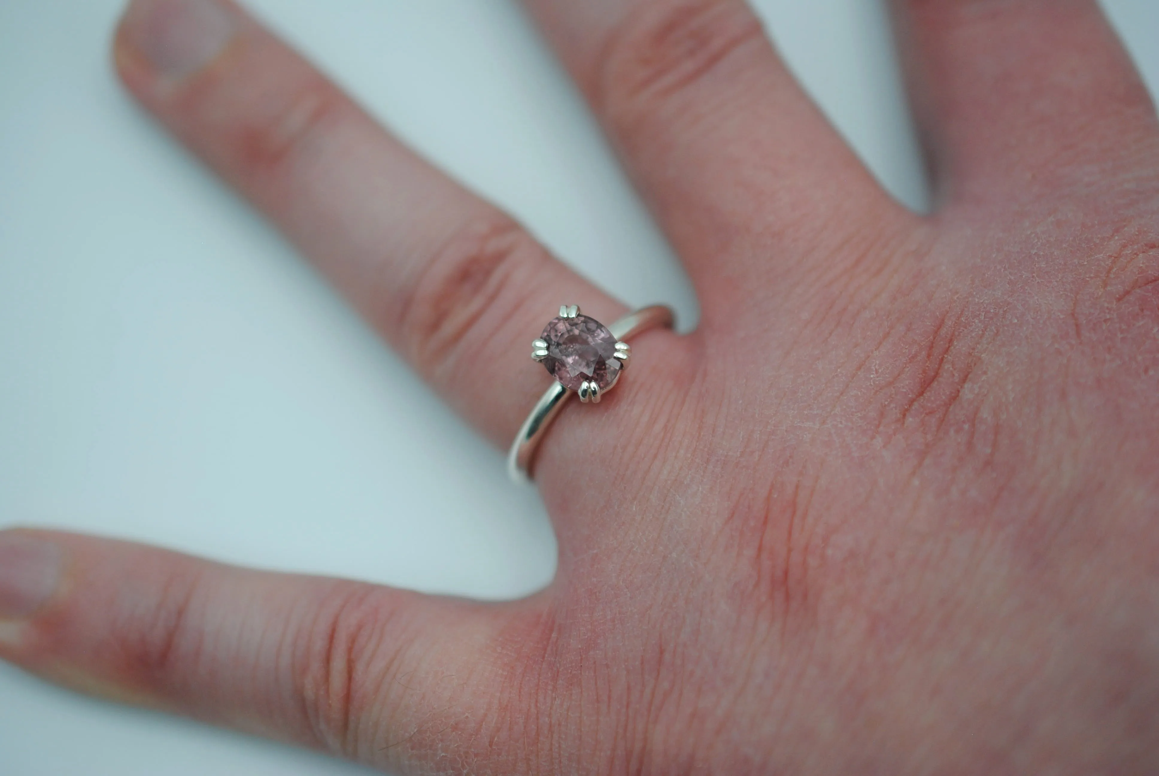 Malaia Garnet Ring: Oval, Silver, High Polished