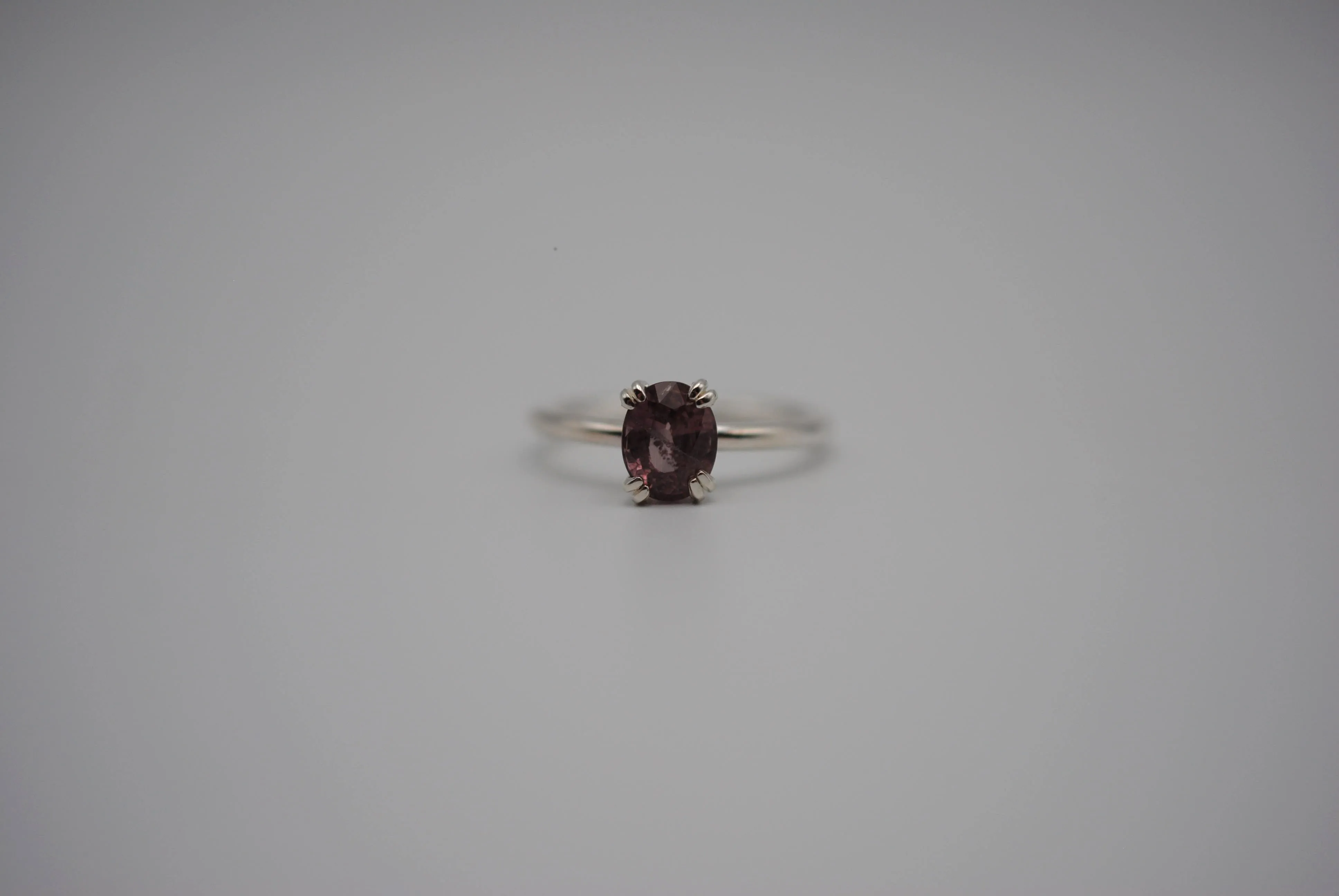 Malaia Garnet Ring: Oval, Silver, High Polished