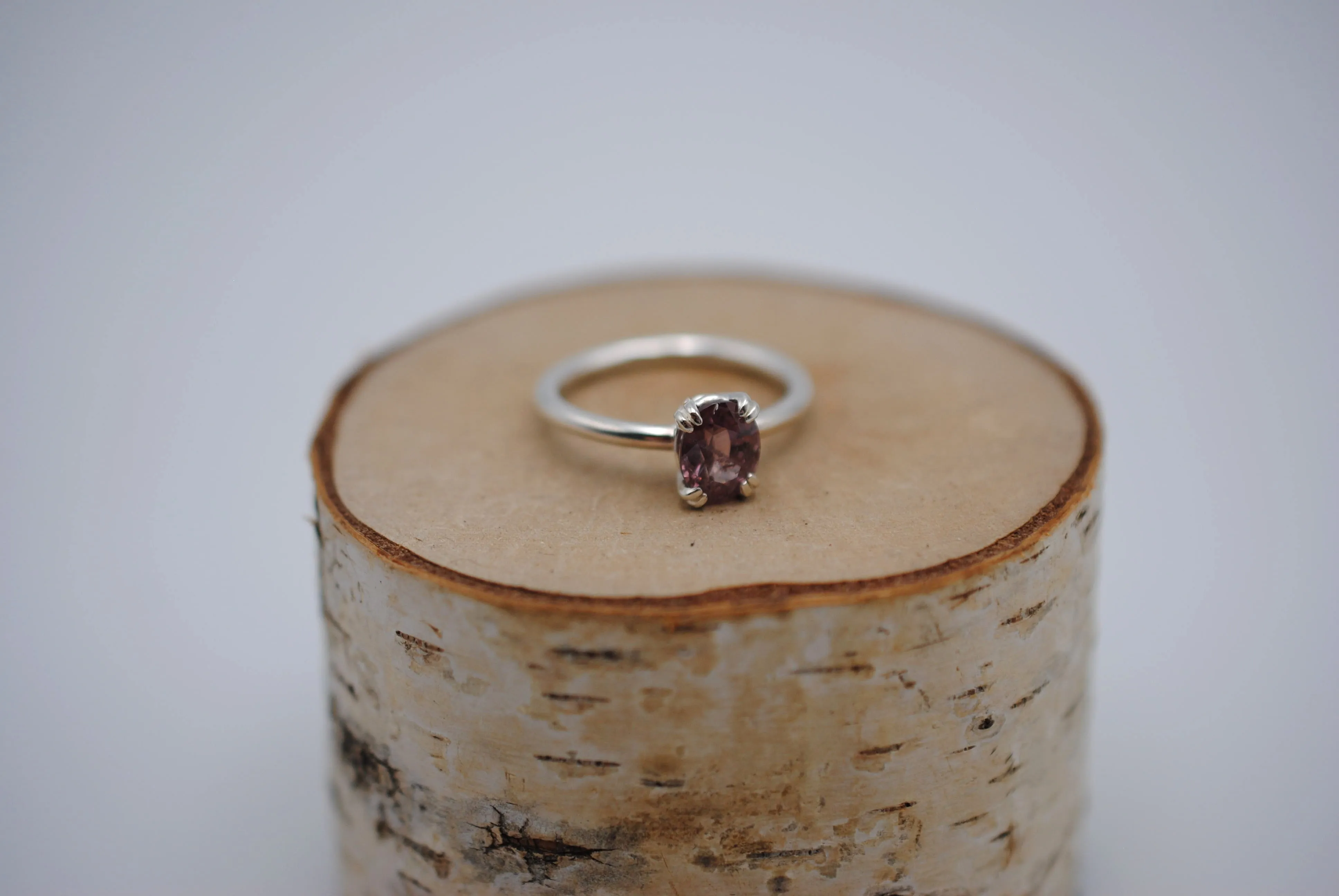 Malaia Garnet Ring: Oval, Silver, High Polished