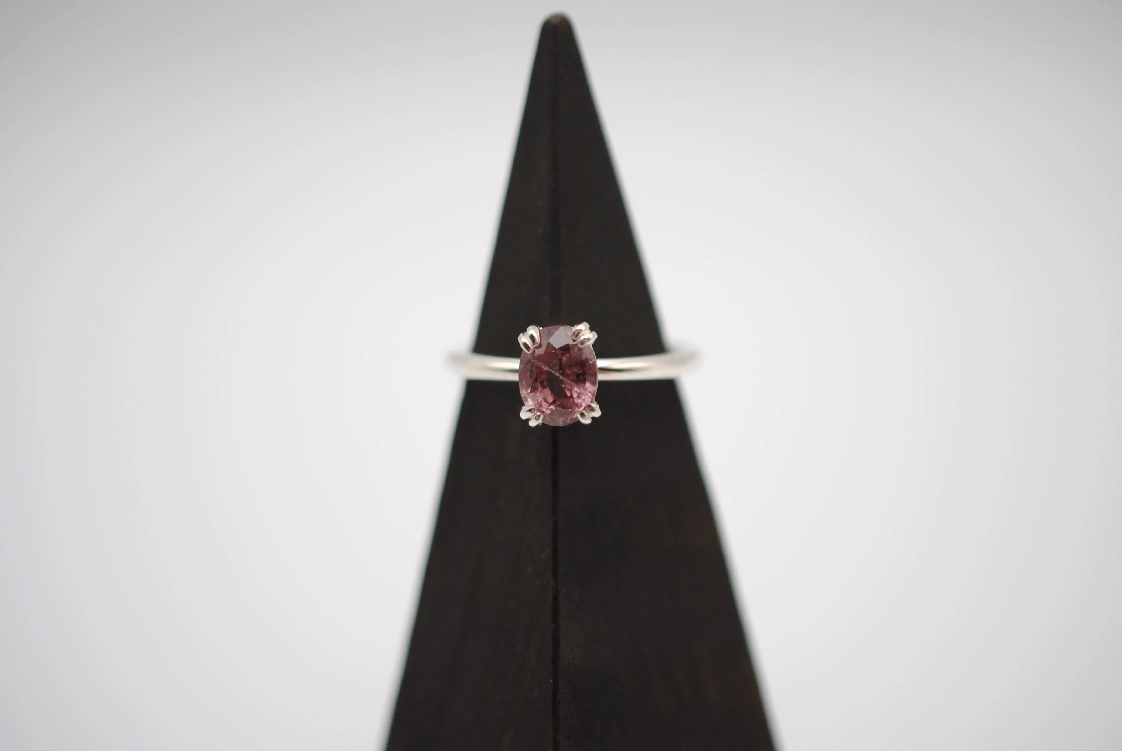 Malaia Garnet Ring: Oval, Silver, High Polished