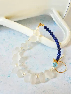 Moonstone And Lapis Lazuli Bracelet, Celestial Gemstone Bracelet